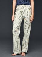 Gap Women Printed Lightweight Flannel Pants - Botanical Spr Gry Crys