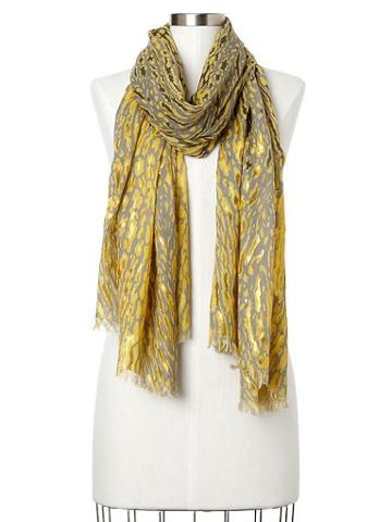 Gap Colored Animal Print Scarf - Raft Yellow