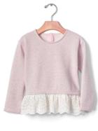 Gap Eyelet Peplum Pullover - Heather Pink