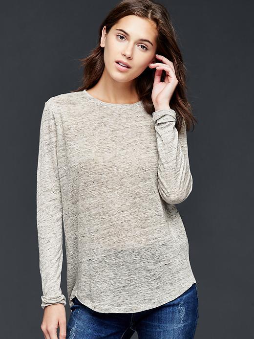 Gap Linen Solid Tee - Heather Grey