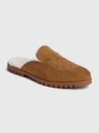Faux Shearling Loafer Mules