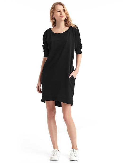 Gap Women French Terry Sweatshirt Dress - True Black