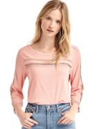 Gap Luxe Crochet Trim Top - Pink Dust
