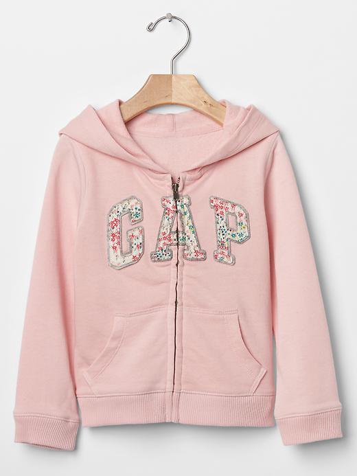 Gap Floral Logo Zip Hoodie - Icy Pink