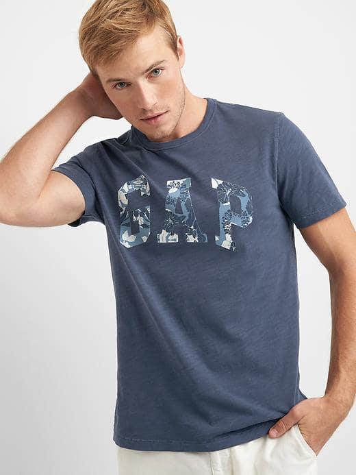 Gap Men Floral Logo Short Sleeve Tee - Tapestry Navy