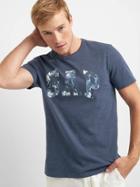 Gap Men Floral Logo Short Sleeve Tee - Tapestry Navy