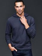 Gap Men Textured Hoodie - Cool Lake Blue