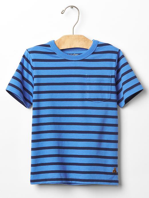 Gap Stripe Pocket Tee - Tile Blue