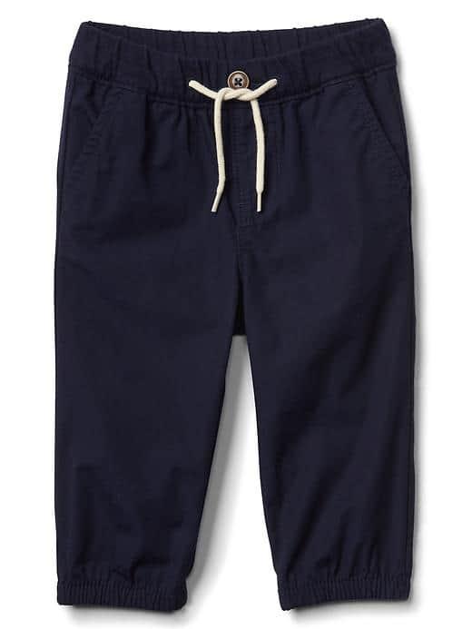 Gap Solid Poplin Joggers - Dark Night