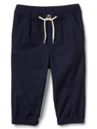 Gap Solid Poplin Joggers - Dark Night