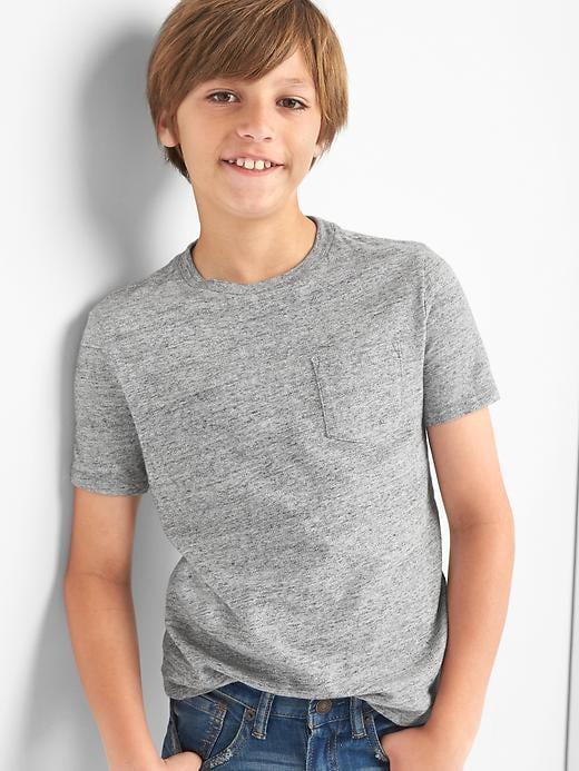 Gap Short Sleeve Pocket Slub Tee - Medium Grey Heather