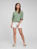 Boxy Cropped Tie-back T-shirt