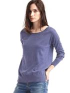 Gap Women Drop Sleeve Pullover Sweater - Blue Heather