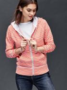 Gap Essential Stripe Zip Hoodie - Pink Stripe