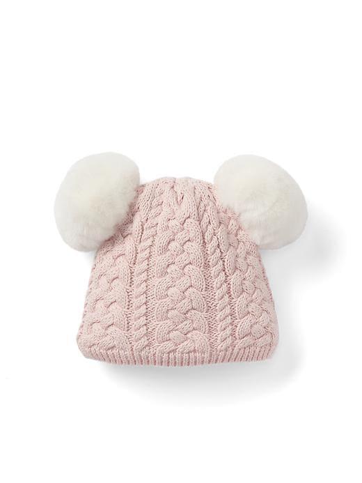 Gap Pom Pom Cable Knit Beanie - Misty Rose