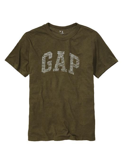 Gap Men Factory Distressed Arch Logo Tee - Tweed Green