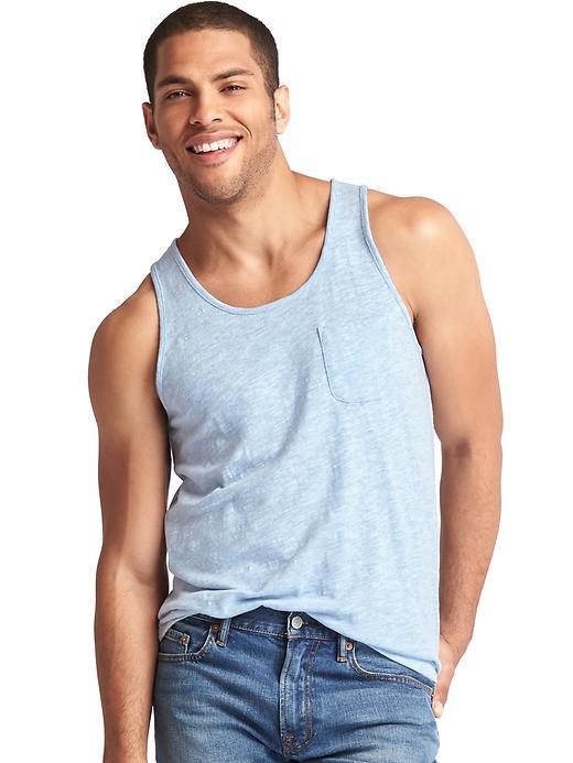 Gap Men Pocket Slub Tank - Oasis Blue