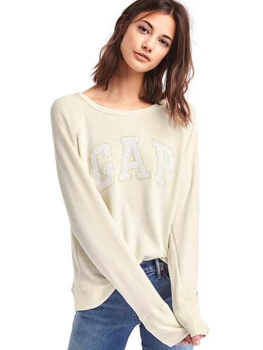 Gap Women French Terry Logo Pullover - Snow Cap