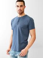 Gap Men Lived In Solid Henley - Moody Blue