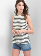 Gap Women Stripe Wrap Back Tank - Dark Night