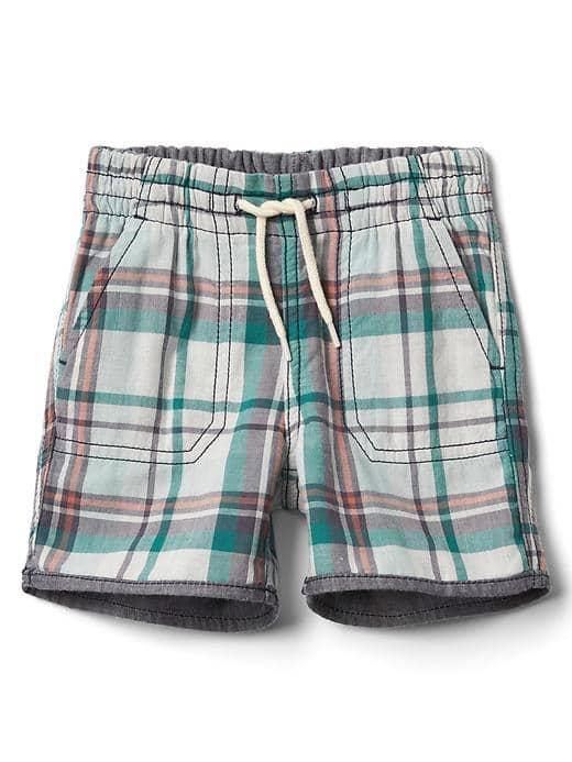 Gap Reversible Plaid Shorts - Navy/green Plaid