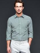 Gap Men Wrinkle Resistant Chambers Gingham Shirt - Velvet Teal