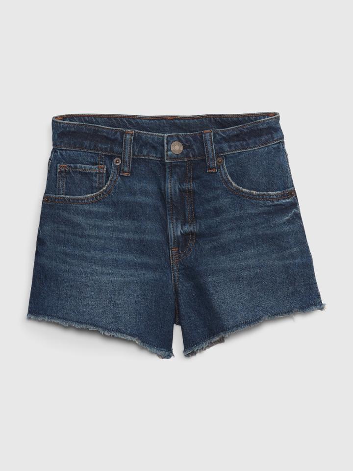 Kids High Rise Shortie Shorts With Washwell