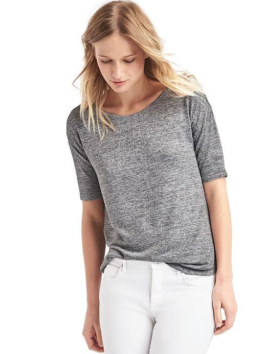 Gap Women Softspun Knit Tee - Heather Grey