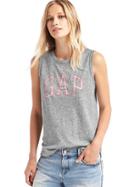 Gap Women Skinny Logo Muscle Tank - Heather Grey