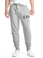 Gap Men Textured Logo Sweats - New Heather Grey