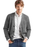 Gap Men Textured Button Cardigan - Dark Gray