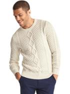 Gap Men Chunky Cable Knit Sweater - Cream