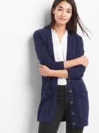 Gap Wool Button Front Cardigan - Dark Night