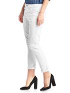Gap Women Mid Rise Embroidered Best Girlfriend Jeans - White