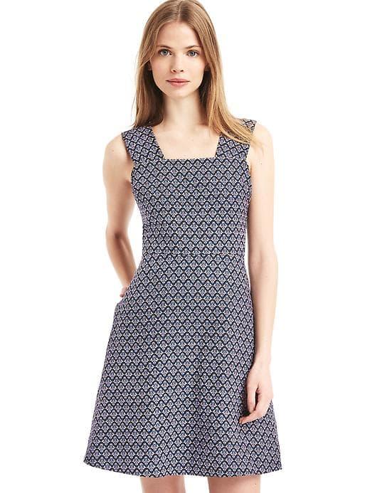 Gap Women Linen Print Sleeveless Dress - True Black