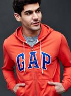 Gap Men Logo Heavyweight Zip Hoodie - Fire Coral