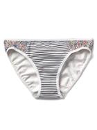 Gap Women Cotton Stretch Side Panel Bikini - Preppy Stripe Cast Iron