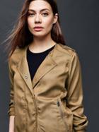 Gap Women Collarless Tencel Jacket - Mission Tan