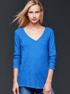 Gap Vintage Relaxed V Neck Tee - Blue Streak