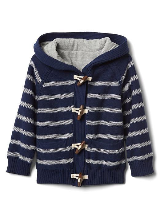 Gap Stripe Lined Toggled Sweater - Elysian Blue