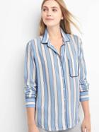 Gap Women Dreamwell Sleep Shirt - Blue Stripe