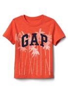 Gap Tropical Logo Slub Tee - New Dark Orange