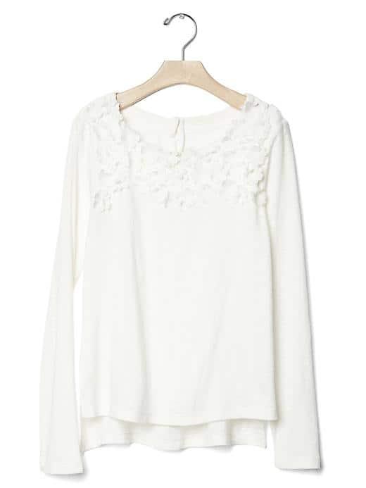 Gap Women Floral Applique Tee - New Off White
