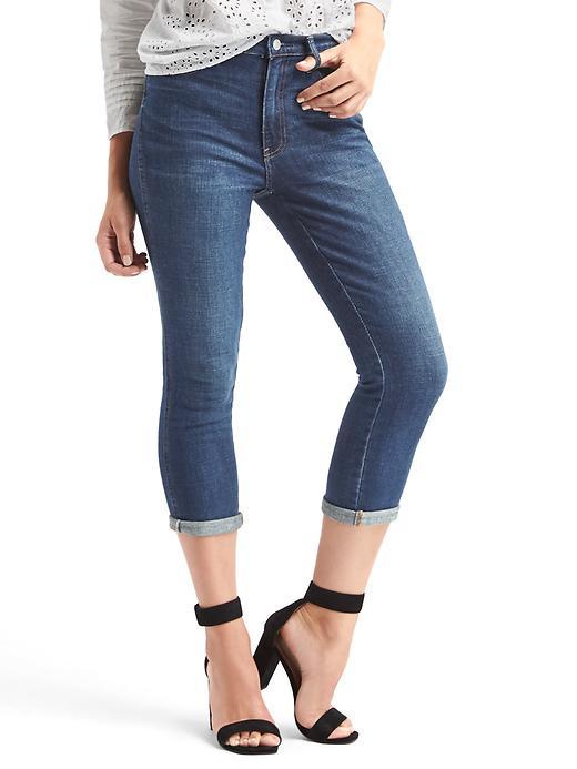 Gap Women Authentic 1969 Best Girlfriend Super High Rise Crop Jeans - Dark Indigo