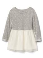 Gap Dotty Double Layer Tulle Dress - Grey Ivory