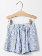 Gap Floral Pull On Culotte Shorts - Blue Floral
