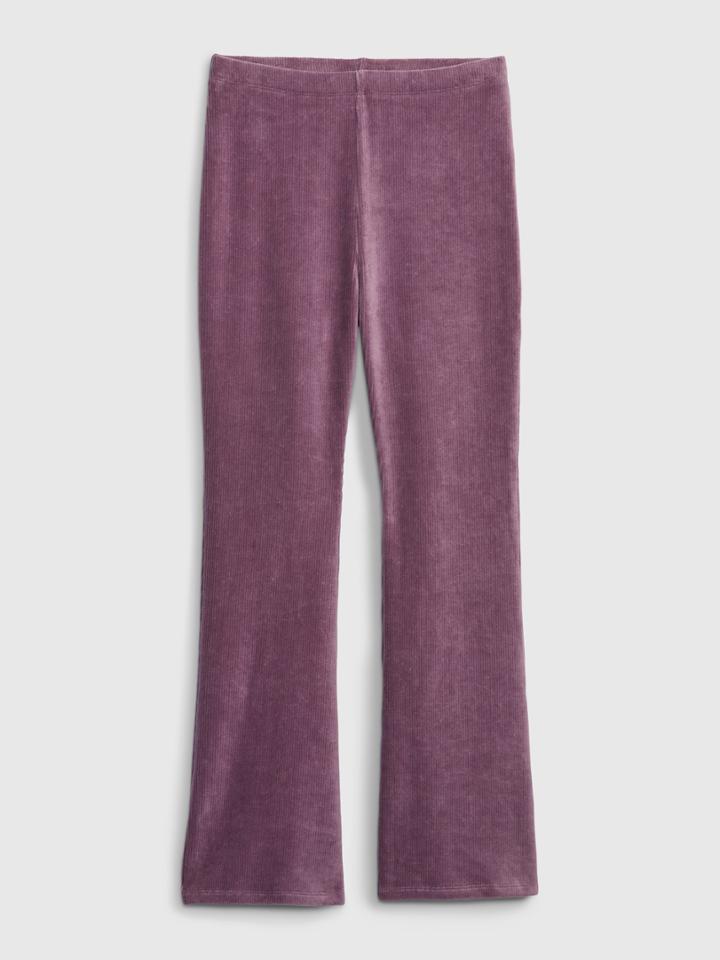 Kids Ribbed Velour Flare Leggings