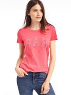 Gap Women Eyelet Logo Crewneck Tee - Rosehip