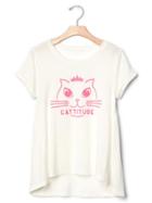 Gap Glitter Graphic Swing Tee - New Off White