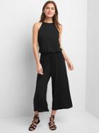 Gap Women Drapey Halter Neck Jumpsuit - True Black